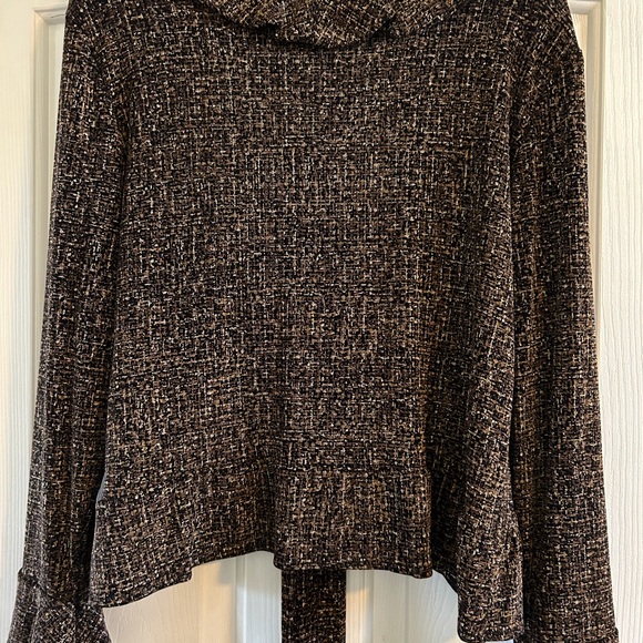 Coldwater Ctreek Ruffled edge tie up cardigan - Picture 2 of 5